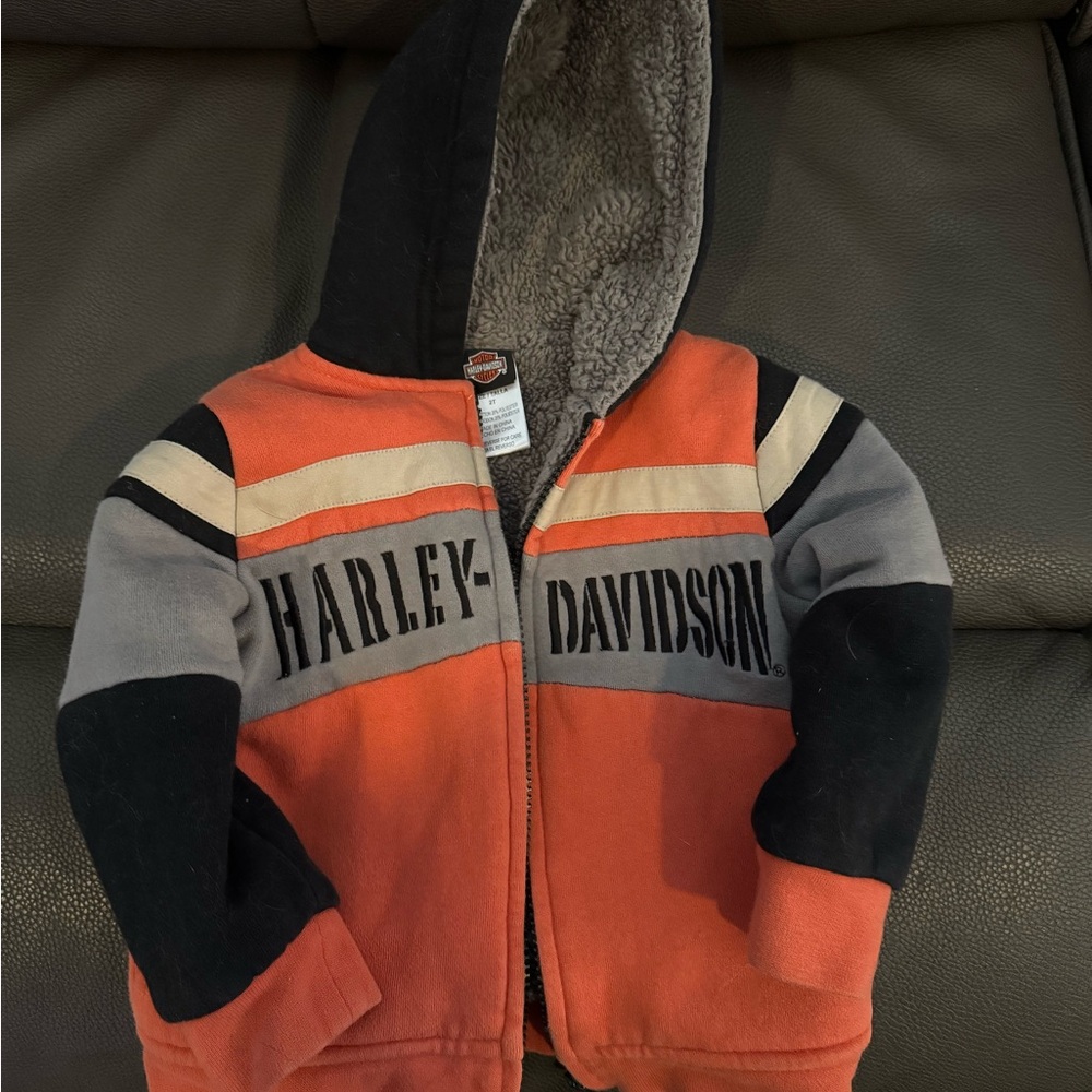 Harley-Davidson Kids Orange and Black Hoodie
